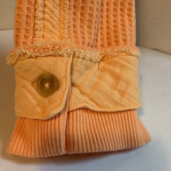 fp movement orange thermal long sleeve cropped waffle knit top. Free people. S - Picture 7 of 13